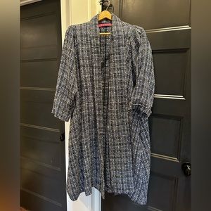 BURU Swing Coat- blue/silver/black tweed - size xs/S